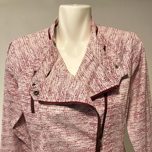 Mondetta Burgundy White Polyester Windbreaker Jacket size M - Picture 2 of 13